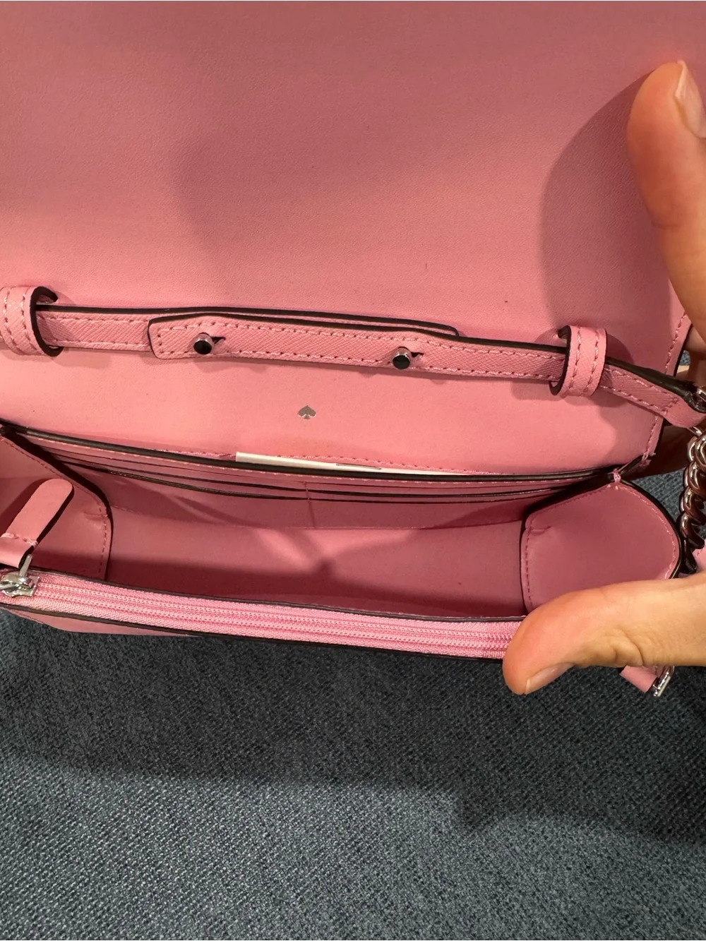 Kate spade Pink Saffiano Crossbody with Chain Strap